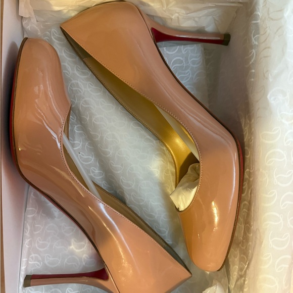 Christian Louboutin Patent Pink Nude Stiletto Pumps main image 0